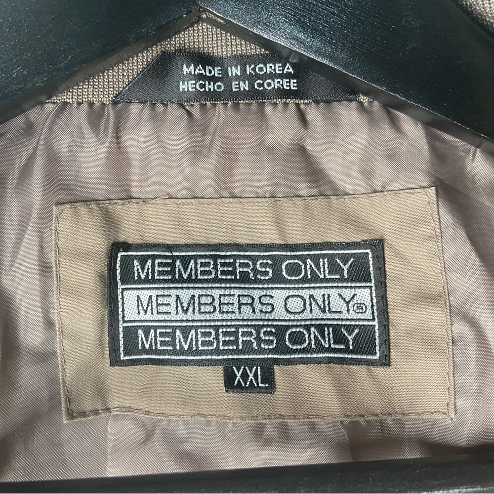 Vintage Members Only Racer Jacket Mens XXL Khaki Lightweight Zip Up Bomber Coat - Picture 6 of 16